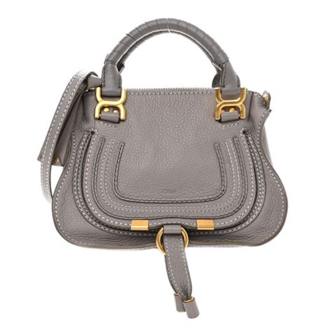 CHLOE Calfskin Mini Marcie Satchel Light Cloud 